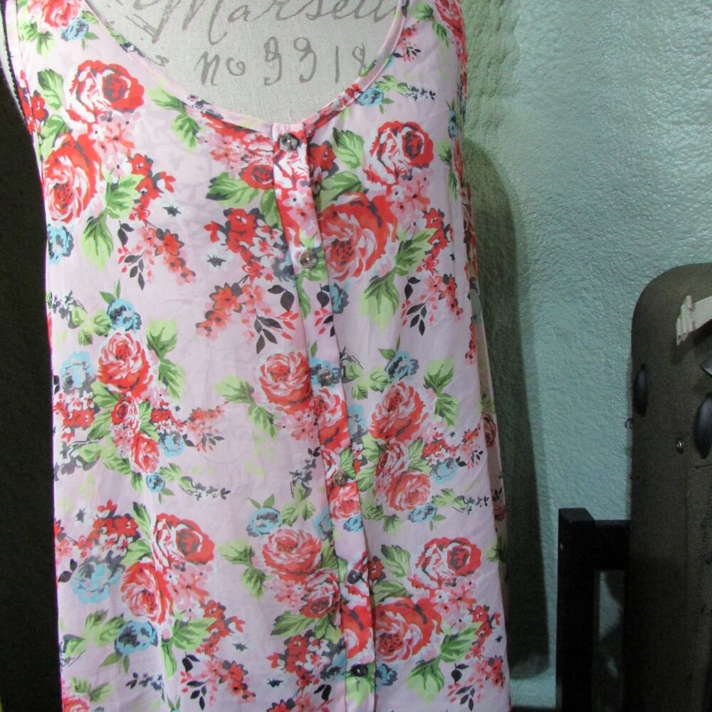 0 Torrid Tank Sheer Swim Cover Longer In Back Floral 0 FLAWED Free Shipping